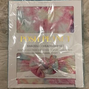 Posh Peanut Joplin Pastel Tie-Dye Swaddle and Headwrap